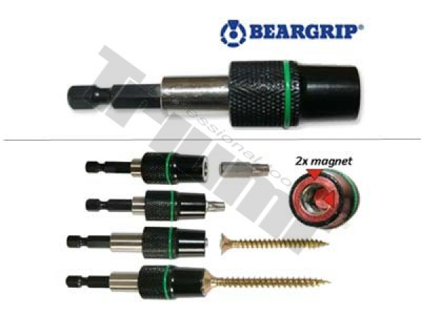 BEARGRIP magnetický držiak bitov 1/4" s funckiou držania skrutky