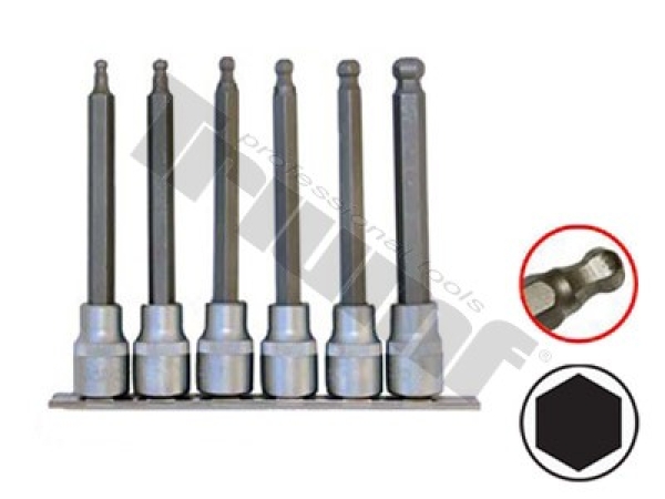 TRIUMF hlavice 1/2" inbus 5-12mm zakončené guličkou 6ks