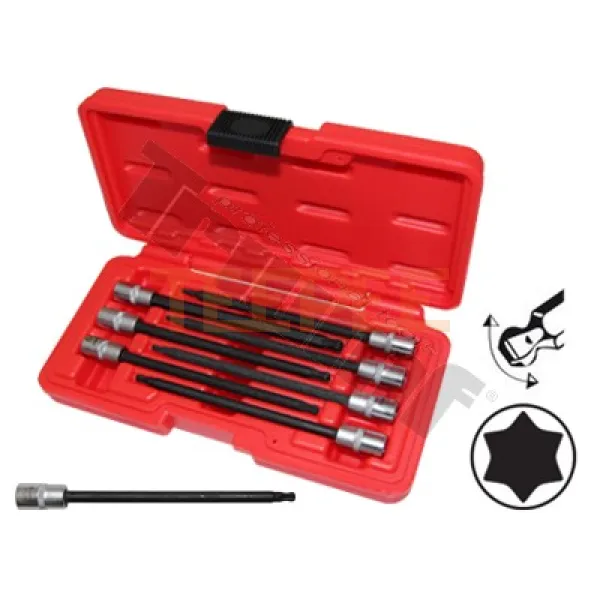 TRIUMF sada 1/4" dlhých nadstavcov Torx profil s guličkou