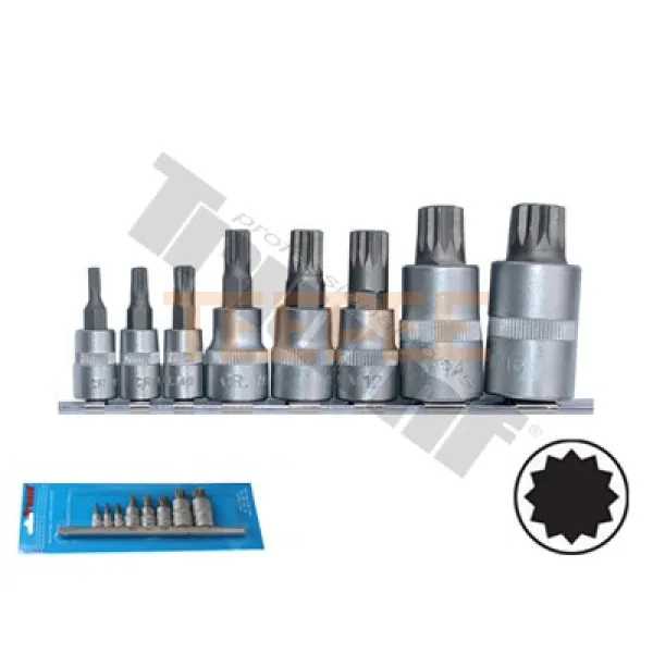TRIUMF sada XZN v 1/4" - 3/8" - 1/2" hlavici, 8 - dielna