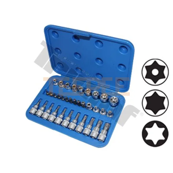 TRIUMF sada Torx bitov a E - hlavíc v 3/8", 34 - dielna