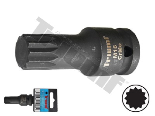 TRIUMF nadstavec XZN M18 v 1/2" hlavici, dĺžka 60 mm, nevŕtaný