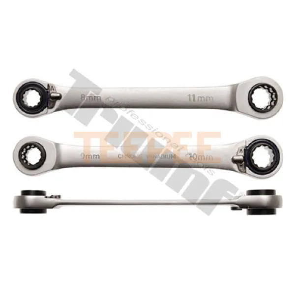 TRIUMF kľúče račňové, 8x9 a 10x11 mm, 2 obojstranné očká 4 verzie