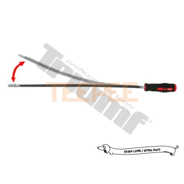 TRIUMF flexibilný skrutkovač s 1/4" vnút. 6-hr., extra dlhý