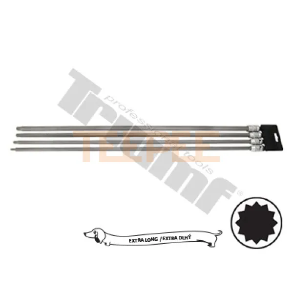 TRIUMF sada nástavcov v 1/2" hlavici, extra dlhé, 4 - dielna