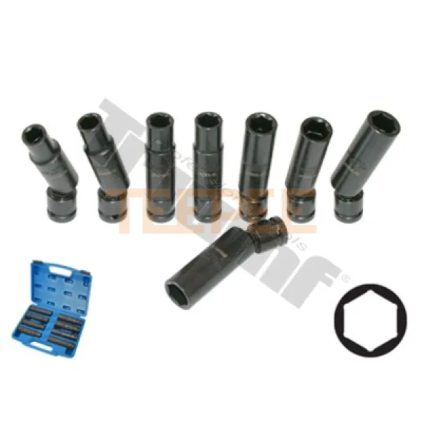 TRIUMF sada kovaných hlavíc s flexibilným kĺbom, 8 - dielna, 1/2" vstup. 100 mm dlhé