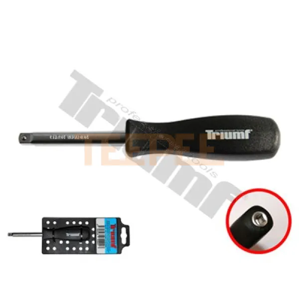 TRIUMF skrutkovacia rukoväť štvorhran 1/4" x 150 mm, matný chróm. Pomocný vstup 1/4"