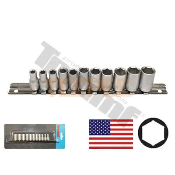 TRIUMF sada 6-hranných hlavíc 1/4", palcové miery, 11 - dielna