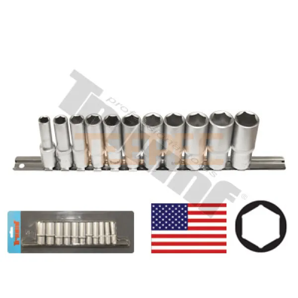 TRIUMF sada predĺžených hlavíc 3/8", palcové miery, 11 - dielna