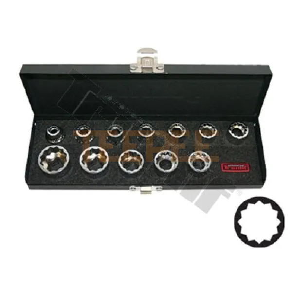 TRIUMF sada 12 hranných hlavíc s nízkym profilom 1/2", 12 ks