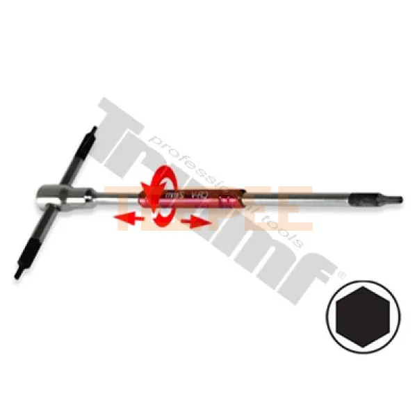 TRIUMF kľúč “T“ inbus, rýchloskrutkovací driek, Crv materiál