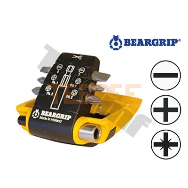 BEARGRIP sada bitov "CLIP PAC" PL, PH, PZ + magnetický držiak 7-dielna