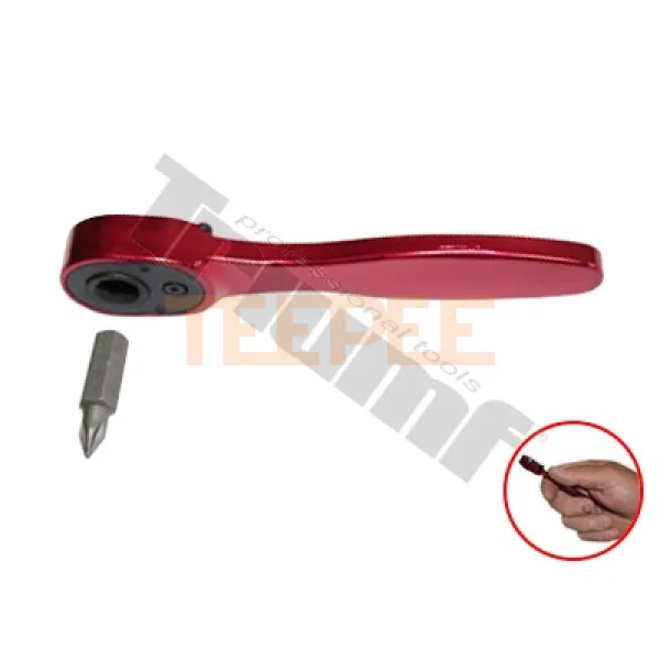 TRIUMF 1/4" račňa hliníková na bity, 72 zubová, červená, extra ľahká