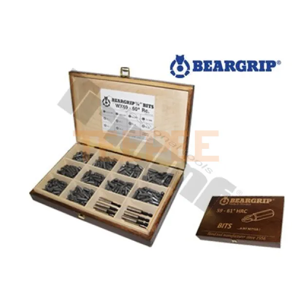 BEARGRIP drevená prezentačná kazeta bitov, naplnený, 510 ks