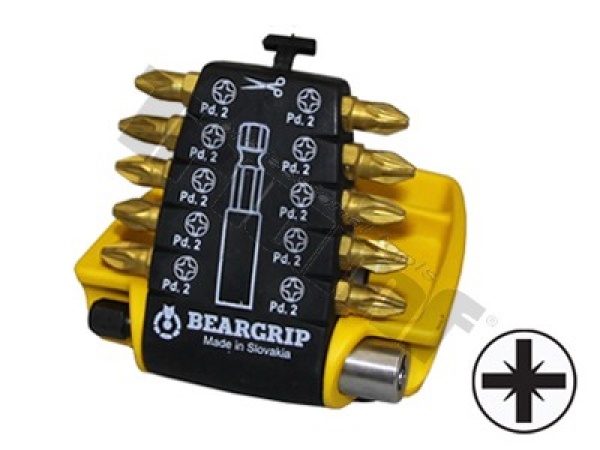 BEARGRIP sada bitov TiN "CLIP PAC" PZ + magnetický držiak 11-dielna