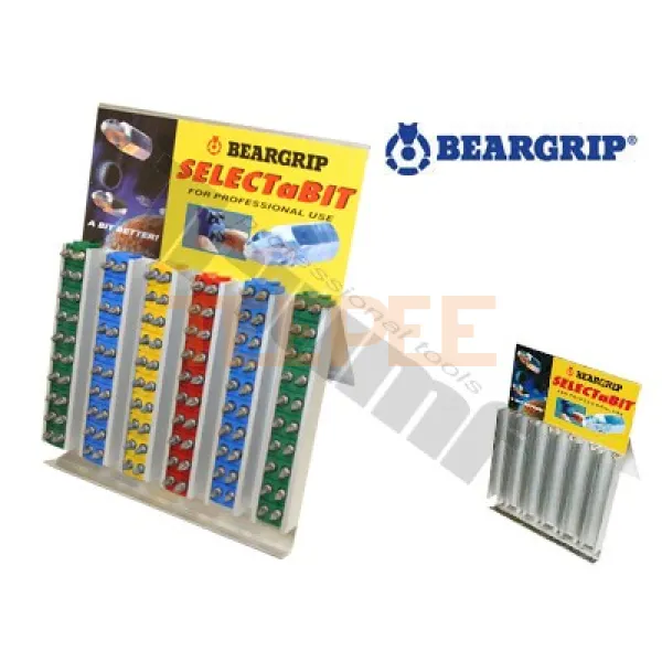 BEARGRIP stojan bitov uložených v BITBLOKOCH hliníkový, 120 ks bitov