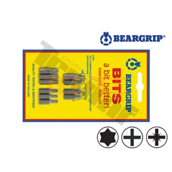 BEARGRIP sada bitov PH, PZ, Torx na blistri, 10-dielna