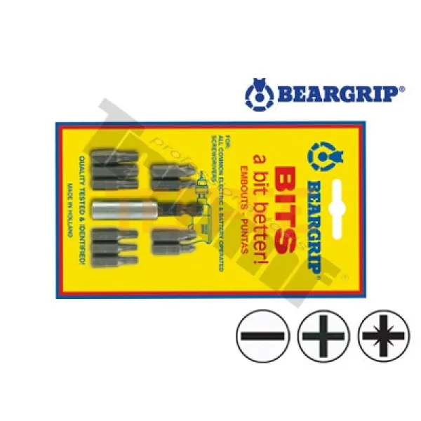 BEARGRIP sada bitov PL, PH, PZ + magnetický držiak, na blistri, 11-dielna
