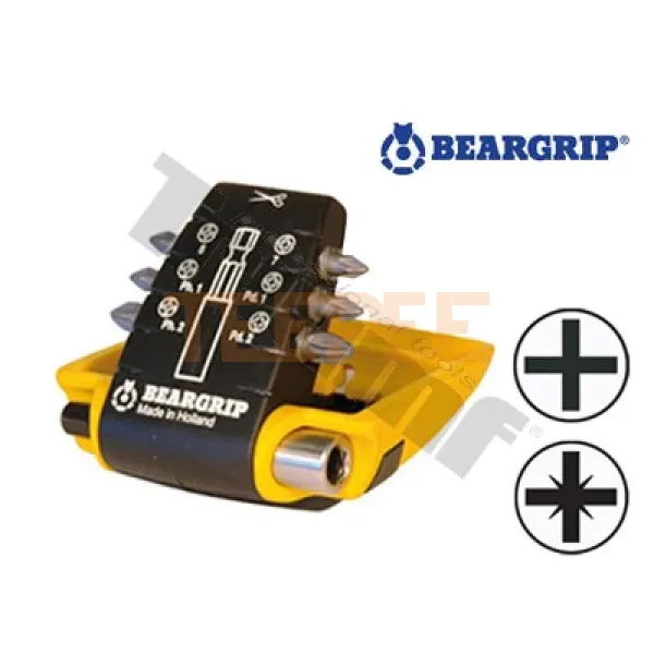 BEARGRIP sada bitov ZrN "CLIP PAC" PH, PZ + magnetický držiak 7-dielna