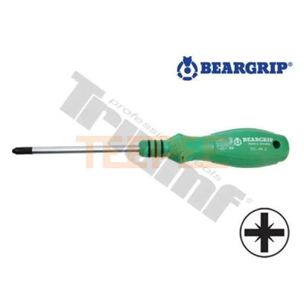 BEARGRIP skrutkovač krížový PD, zelená rukoväť