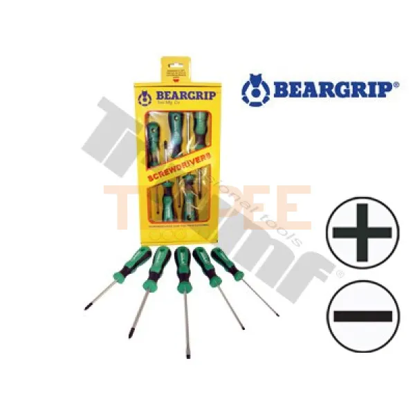 BEARGRIP sada 2K skrutkovačov PH + PL, 5 - dielna