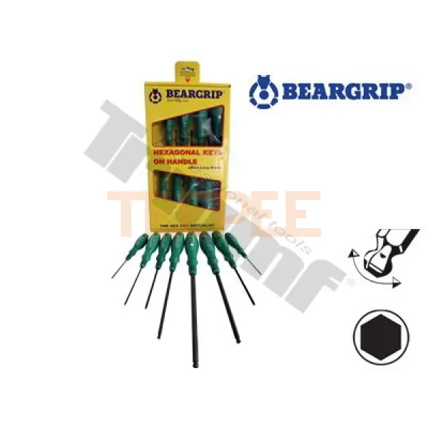 BEARGRIP sada inbus skrutkovačov s guličkou 2 - 10 mm, 8 - dielna
