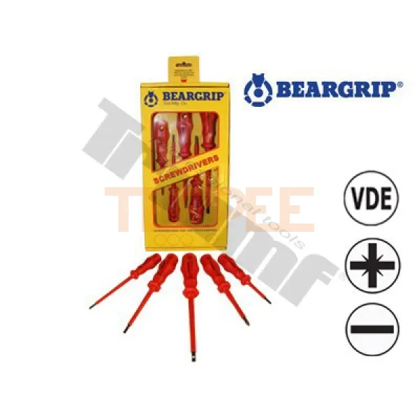 BEARGRIP sada 1K VDE skrutkovačov PD + PL, 5 - dielna 