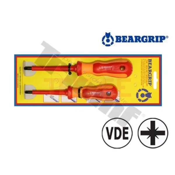 BEARGRIP SADA VDE skrutkovačov PLUSMíNUS TYP Pd, 2 - dielna