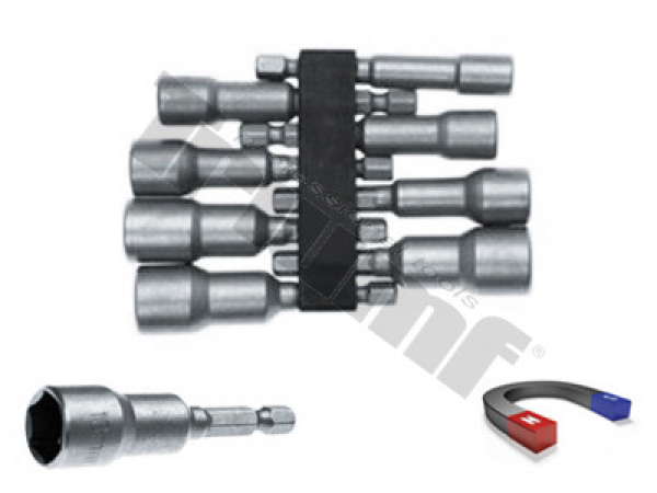 TRIUMF sada bitov 1/4" s hlavicou a magnetom 6-13mm, dĺžka 65mm, v plastovom držiaku, 8dielna
