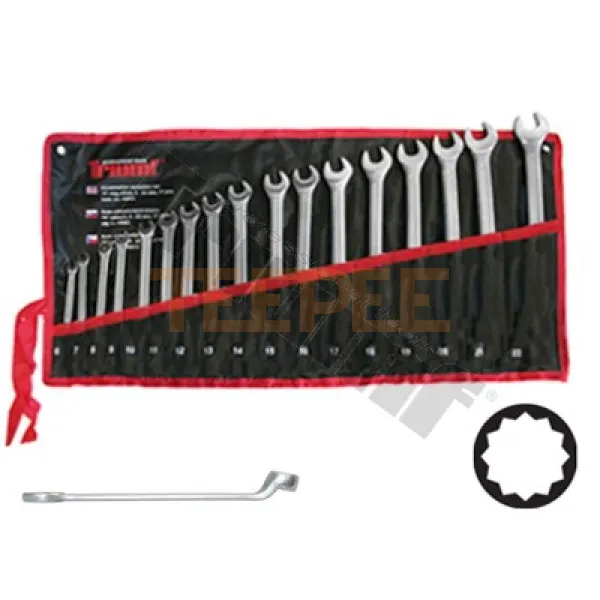 TRIUMF sada kľúčov očkovidlicových 75° vyhnuté, 6-22 mm, 17 dielna