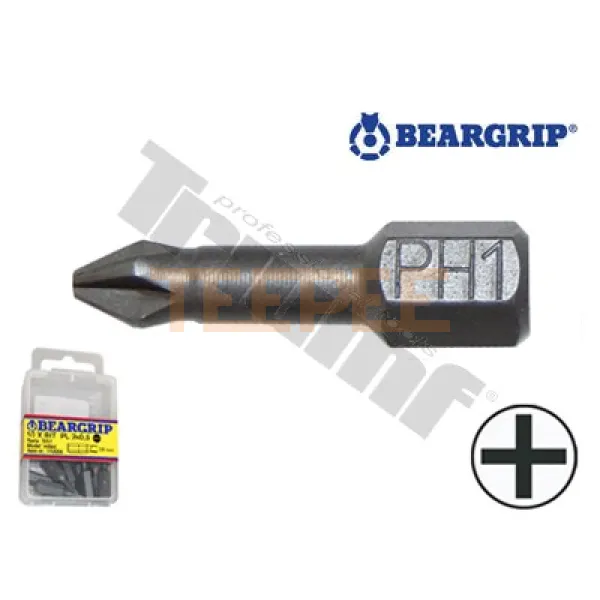 BEARGRIP bit krížový PH, dĺžka 25 mm, torzný hrubý, 1ks
