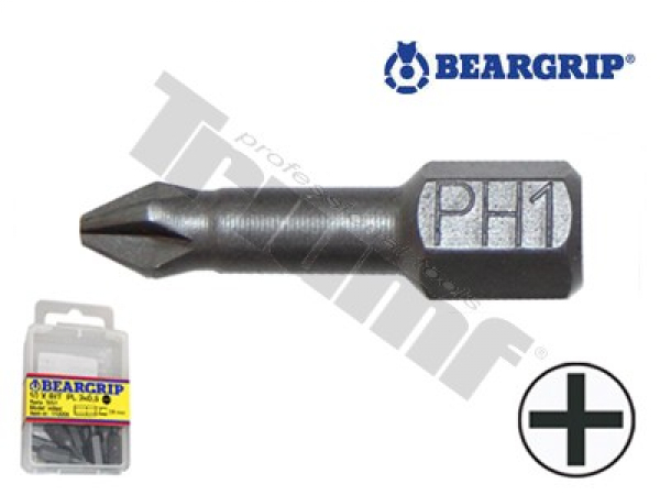 BEARGRIP bit krížový PH, dĺžka 25 mm, torzný hrubý, 1ks