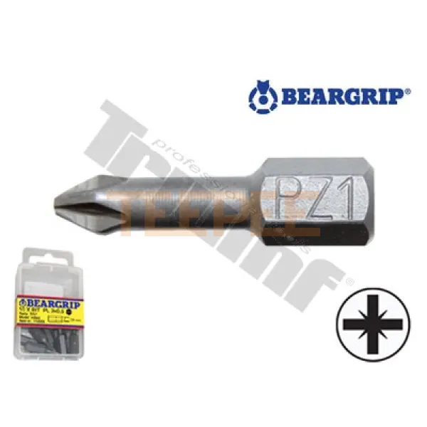 BEARGRIP bit krížový PZ, dĺžka 25 mm, torzný hrubý, 1ks