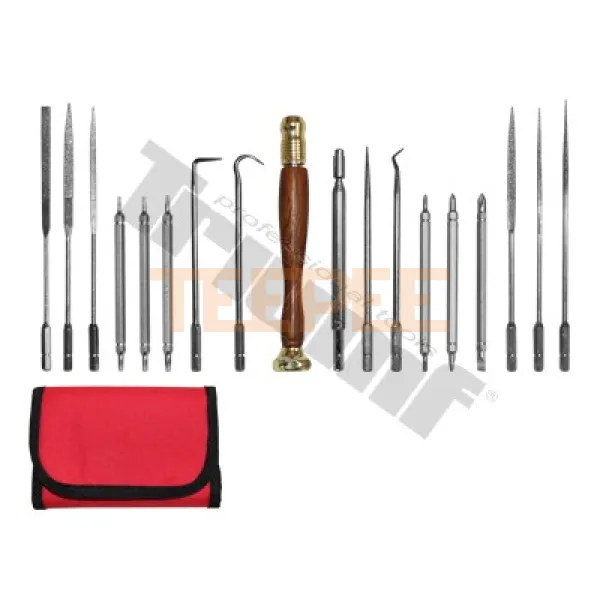 TRIUMF sada nadstavcov s drevenou rúčkou, 18 dielna