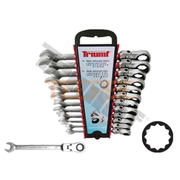 TRIUMF sada kľúčov račňových výkyvných 8 - 19 mm, 12-dielna