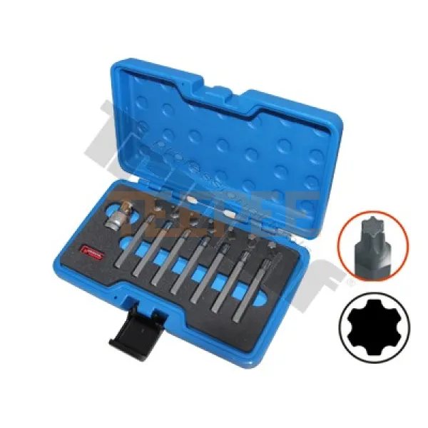 TRIUMF sada bitov Torx plus, 10 mm driek, 15-dielna s adaptérom