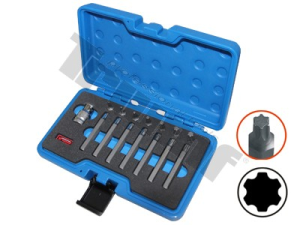 TRIUMF sada bitov Torx plus, 10 mm driek, 15-dielna s adaptérom