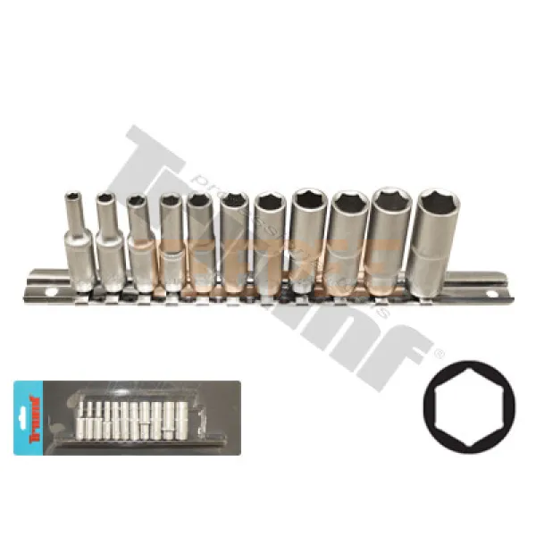 TRIUMF sada predĺžených 6 - hranných hlavíc 1/4", 11 - dielna