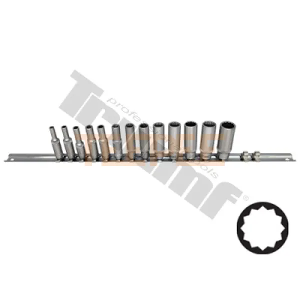 TRIUMF sada 12 - hranných hlavíc 1/4", 4 - 14 mm, 13 - dielna, predĺžené