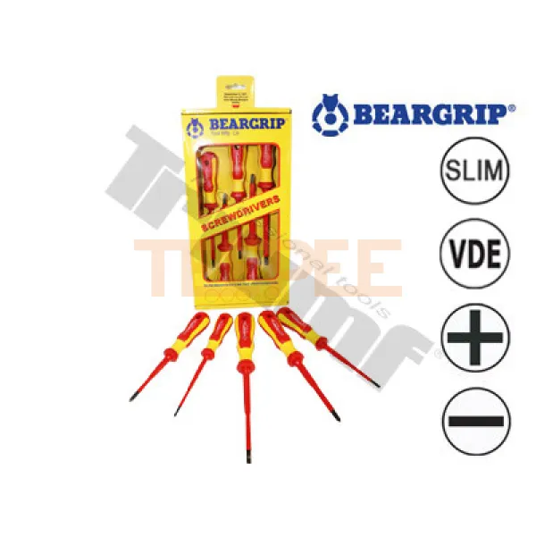 BEARGRIP sada 2K VDE skrutkovačov zúžené PH + PL, 5 - dielna