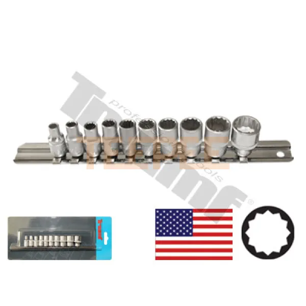 TRIUMF sada 12 - hranných hlavíc 1/4", palcové miery, 10 - dielna