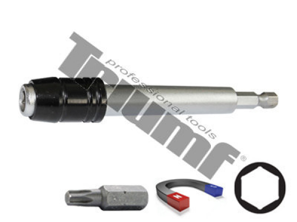 TRIUMF adaptér pre 1/4" bity, magnetická fixácia bitov + super krúžok,materiál CRV