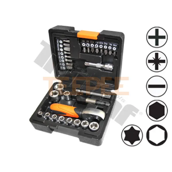 TRIUMF gola sada mini 1/4",hlavice 5-13mm, predĺženie 50mm, bity PL,PH,PZ,Torx,Inbus,adaptéry bit/hlavic31d