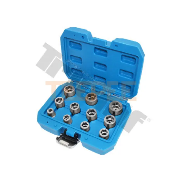 TRIUMF sada špirálových hlavíc 3/8" na poškodené skrutky a matice 8,9,10,11,12,13,14,15,16,17,19mm, 11d