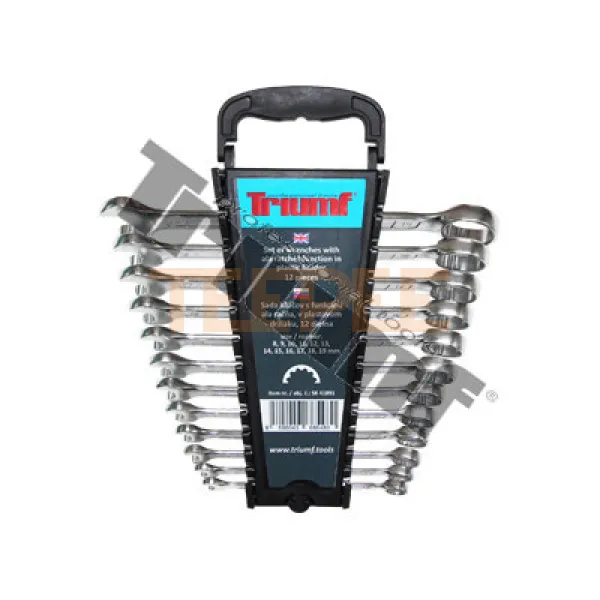 TRIUMF sada kľúčov s funkciou ala račňa, v plastovom držiaku, 12dielna