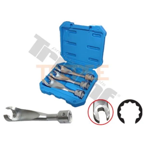 TRIUMF 3 dielna sada 1/2" vyhnutých prerezaných kľúčov na palivové potrubia, 12-hranné, 14mm-17mm-19mm