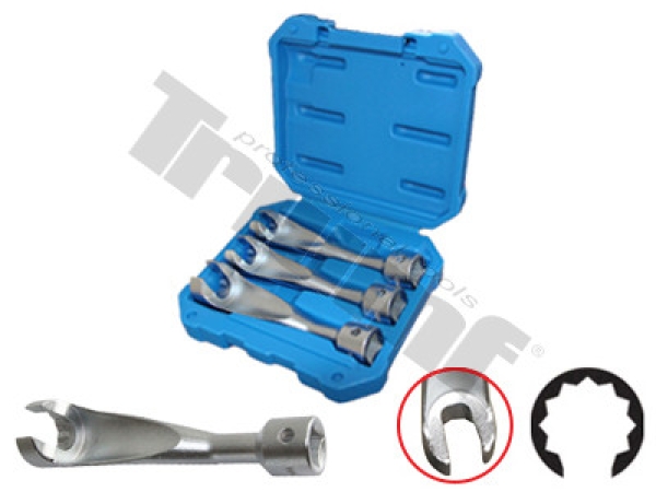 TRIUMF 3 dielna sada 1/2" vyhnutých prerezaných kľúčov na palivové potrubia, 12-hranné, 14mm-17mm-19mm
