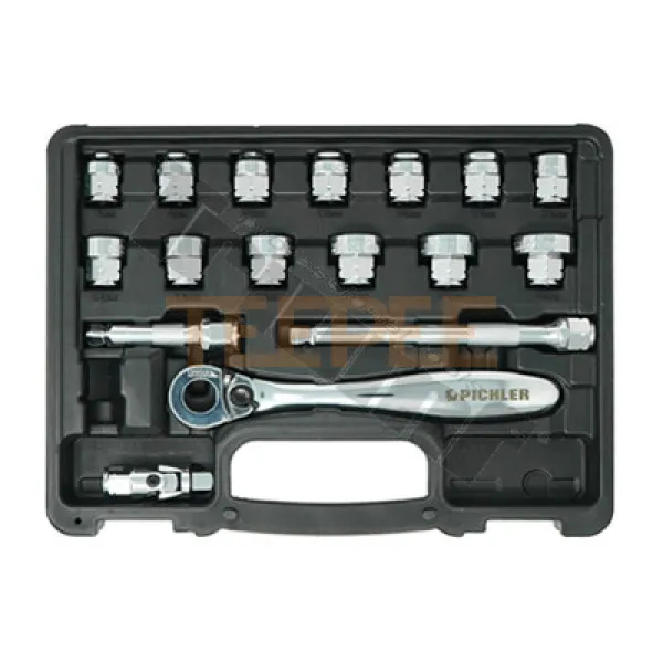 TRIUMF sada kľúčov s priebežnými otvormi, 17 dielna