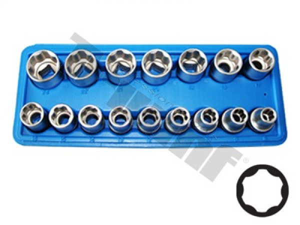 TRIUMF sada 1/2" hlavíc 18 dielna, surface drive