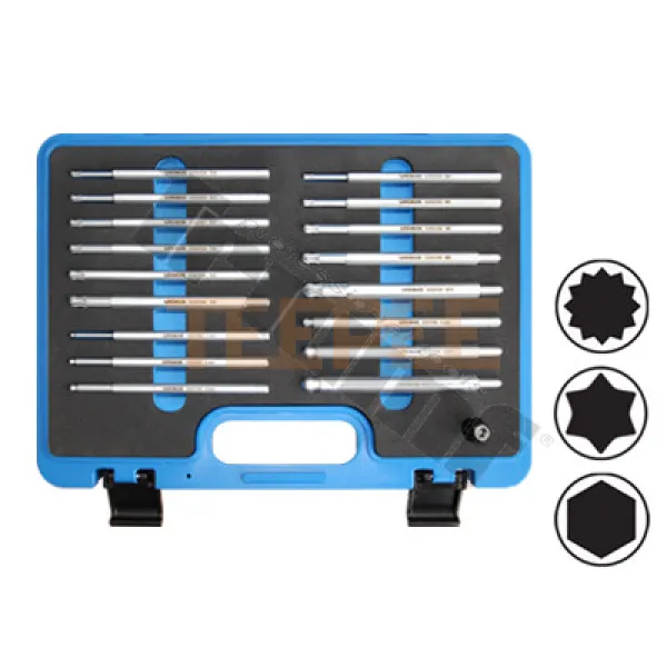 TRIUMF sada bitov Inbus, Torx, XZN s magnetom, dĺžka 140mm, vstup 1/4", 18 dielna v pene, kufríku